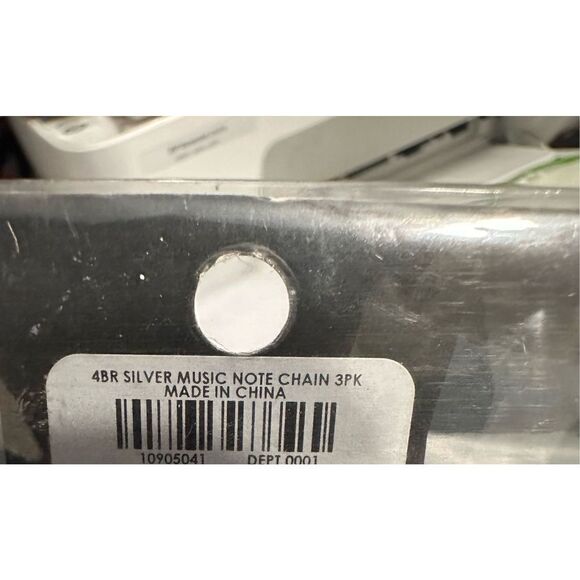 NEW IN PACKAGE Music Note Heart silver chain 3pk - Picture 6 of 7